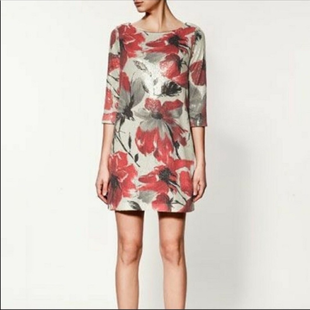 Zara Floral Sequin Dress.